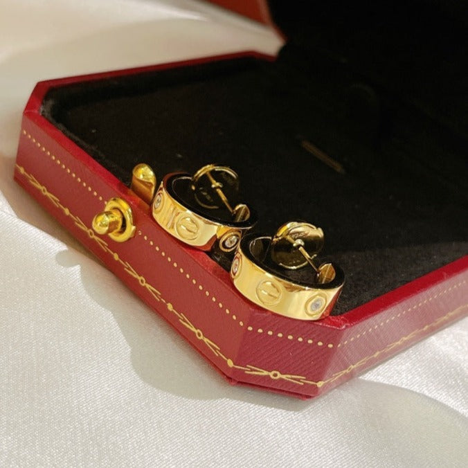 [GALE]LOVE EARRINGS 5.7MM 2 DIAMONDS