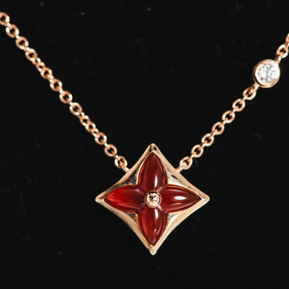 [GALE]STAR NECKLACE PINK GOLD 1 DIAMOND
