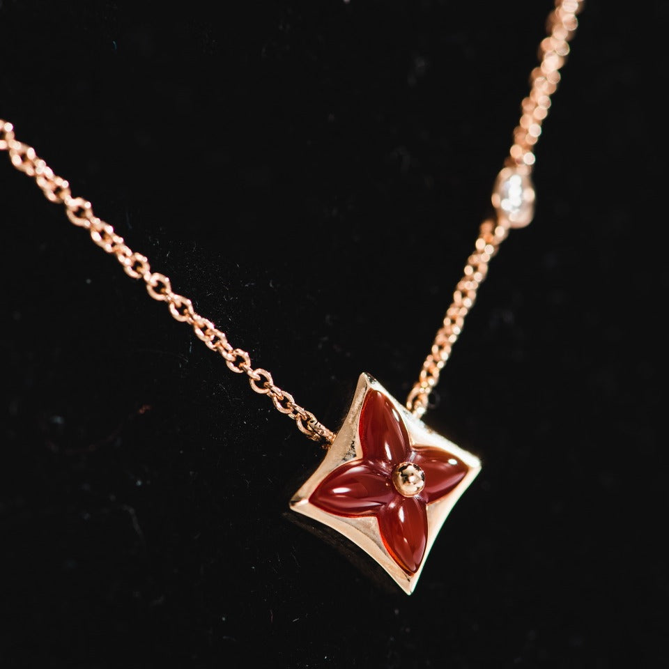 [GALE]STAR NECKLACE PINK GOLD 1 DIAMOND