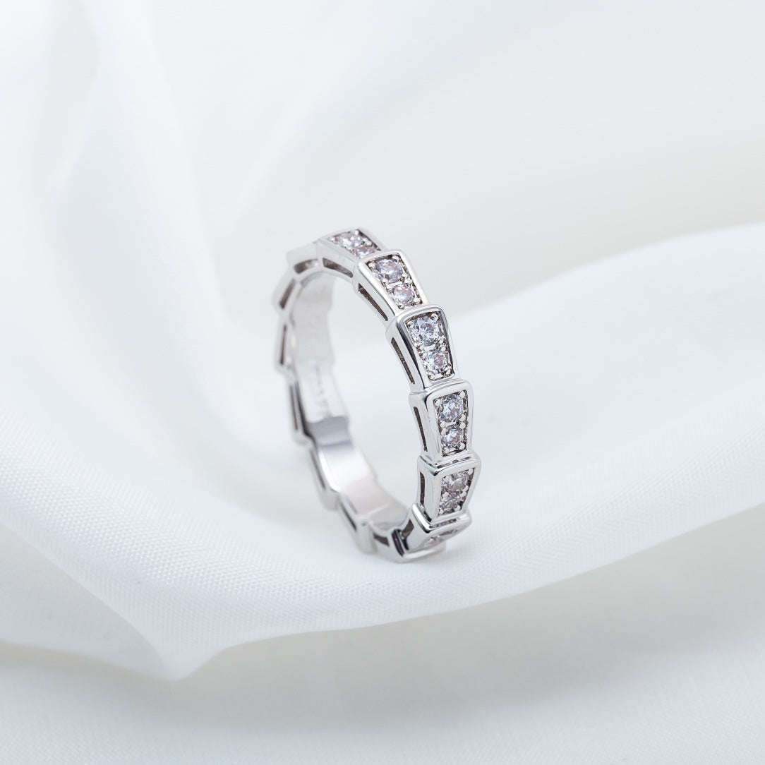 [GALE]SERPENTI RING SILVER DIAMOND PAVED 3MM