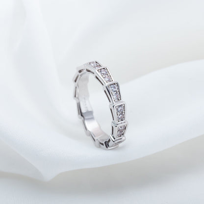 [GALE]SERPENTI RING SILVER DIAMOND PAVED 3MM