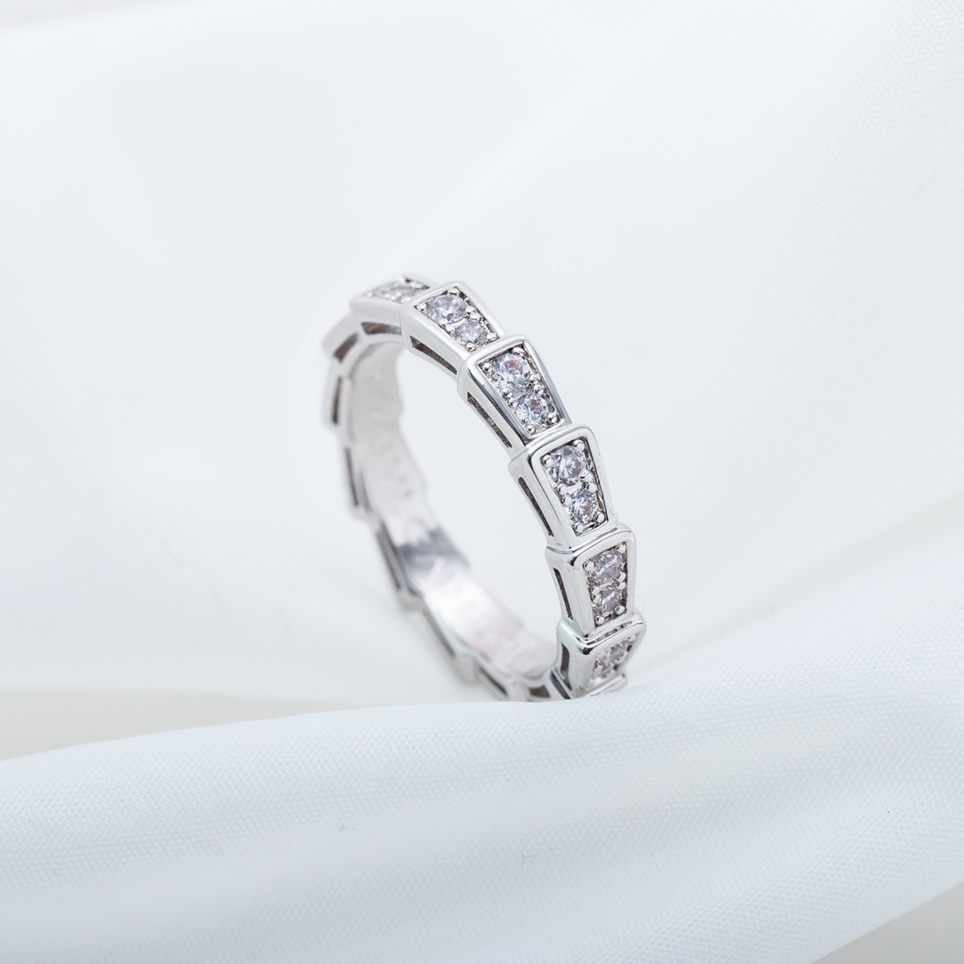 [GALE]SERPENTI RING SILVER DIAMOND PAVED 3MM