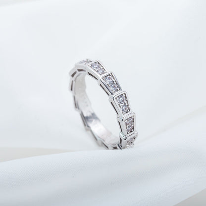 [GALE]SERPENTI RING SILVER DIAMOND PAVED 3MM