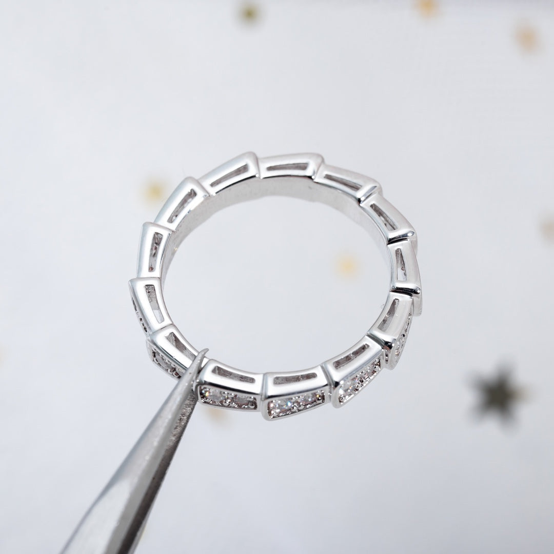 [GALE]SERPENTI RING SILVER DIAMOND PAVED 3MM