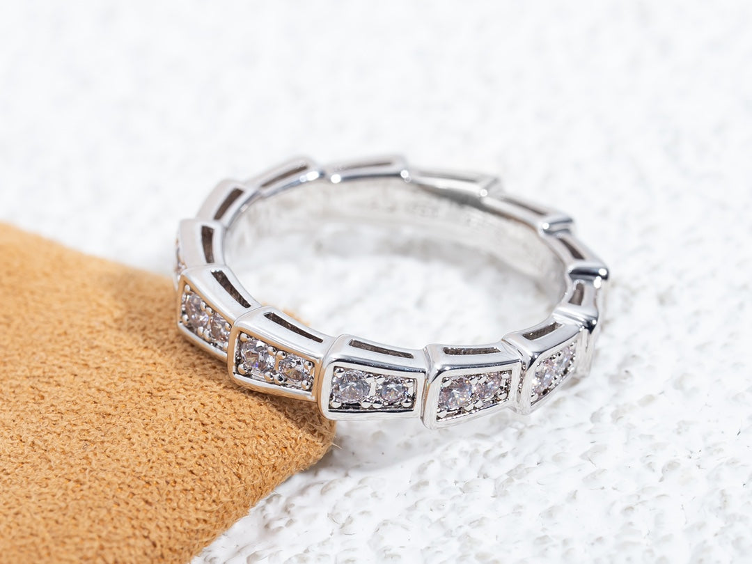 [GALE]SERPENTI RING SILVER DIAMOND PAVED 3MM