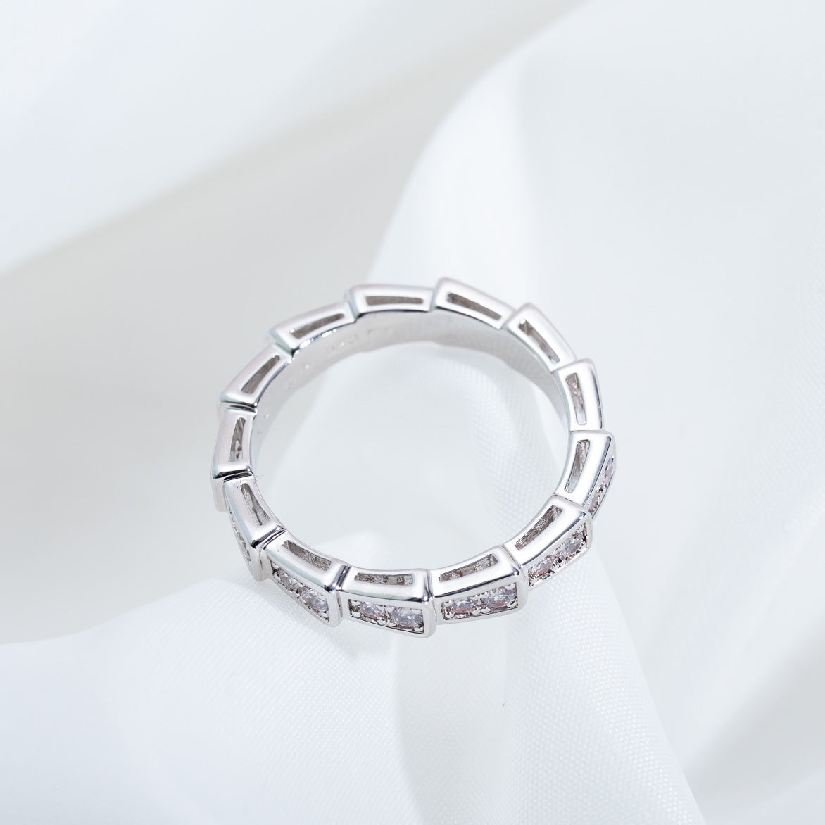 [GALE]SERPENTI RING SILVER DIAMOND PAVED 3MM