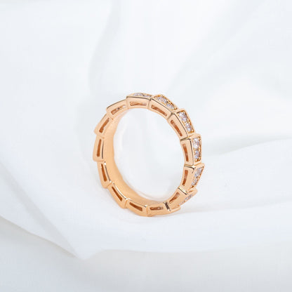 [GALE]SERPENTI RING PINK GOLD DIAMOND PAVED 3MM