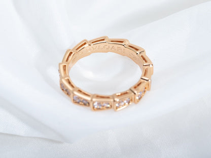 [GALE]SERPENTI RING PINK GOLD DIAMOND PAVED 3MM