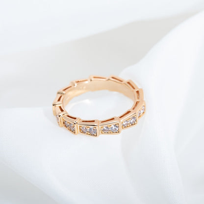 [GALE]SERPENTI RING PINK GOLD DIAMOND PAVED 3MM