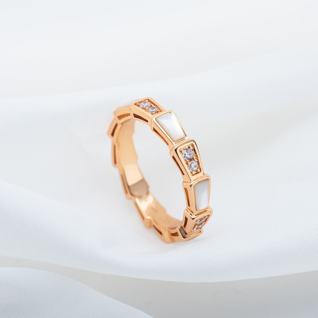 [GALE]SERPENTI RING PINK GOLD DIAMOND MOP 3MM