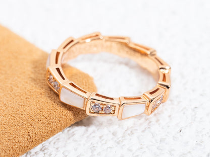 [GALE]SERPENTI RING PINK GOLD DIAMOND MOP 3MM