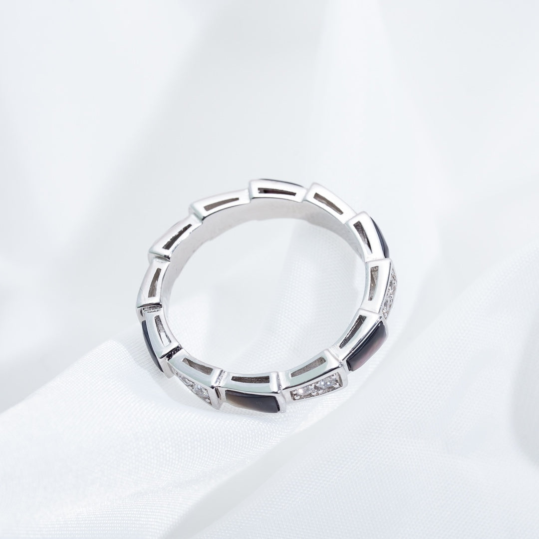 [GALE]SERPENTI RING SILVER  DIAMOND BLACK MOP 3MM