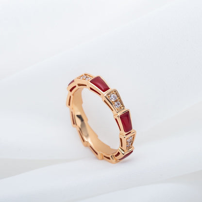 [GALE]SERPENTI RING PINK GOLD CARNELIAN DIAMOND 3MM