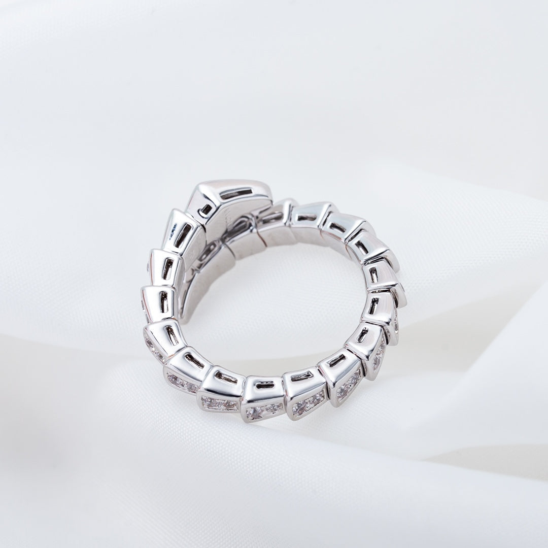 [GALE]SERPENTI RING SILVER DIAMOND PAVED 4MM