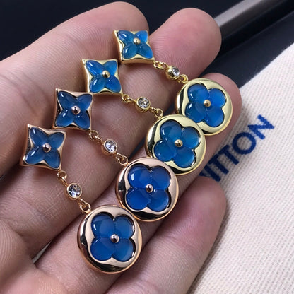 [GALE]STAR AND SUN AGATE DIAMOND EARRINGS