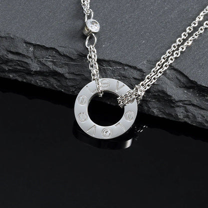 [GALE]LOVE NECKLACE 16MM 2 DIAMONDS