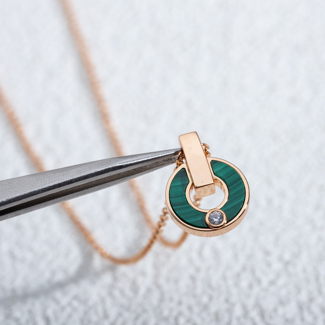 [GALE]GARI NECKLACE PINK GOLD MALACHITE