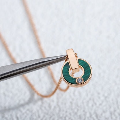 [GALE]GARI NECKLACE PINK GOLD MALACHITE