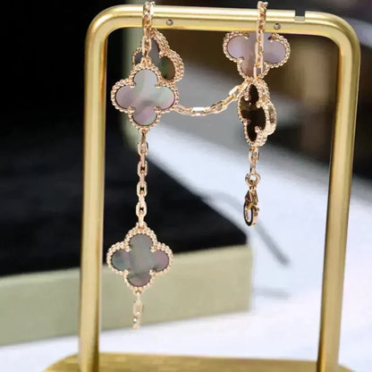 [GALE]CLOVER 5 MOTIF GRAY MOP  BRACELET