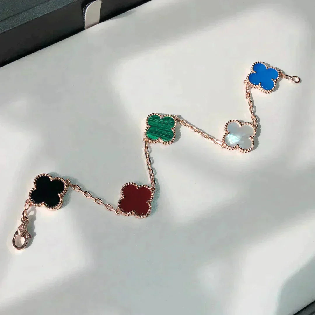 [GALE]CLOVER 5 MOTIFS MULTICOLOR BRACELET