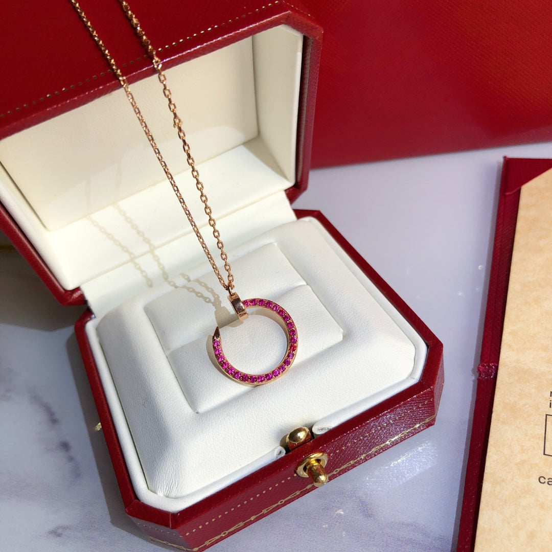 [GALE]JUSTE NECKLACE GOLD RED DIAMONDS