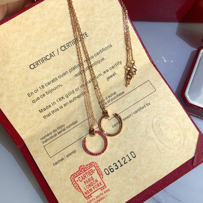 [GALE]JUSTE NECKLACE GOLD RED DIAMONDS