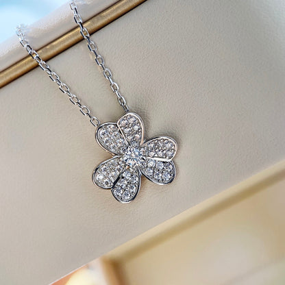 [GALE]CLOVER DIAMOND NECKLACE SILVER