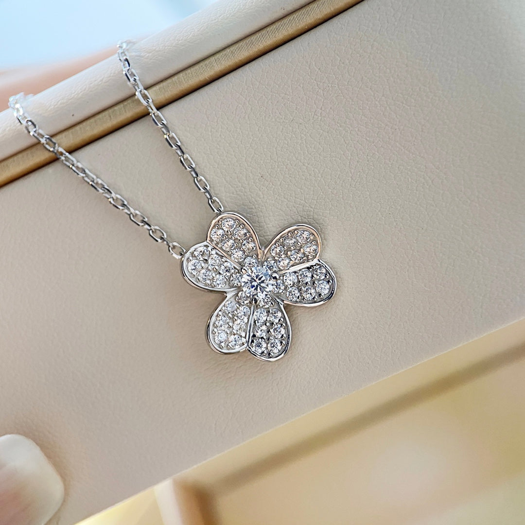 [GALE]CLOVER DIAMOND NECKLACE SILVER