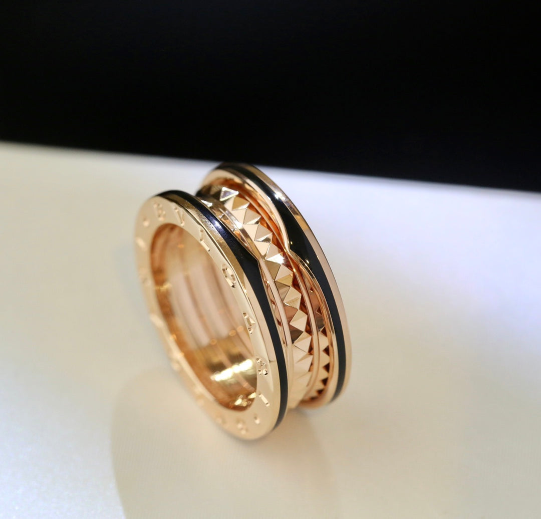 [GALE]ZERO 1 PINK GOLD BLACK CERAMIC RING