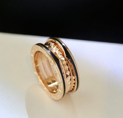[GALE]ZERO 1 PINK GOLD BLACK CERAMIC RING
