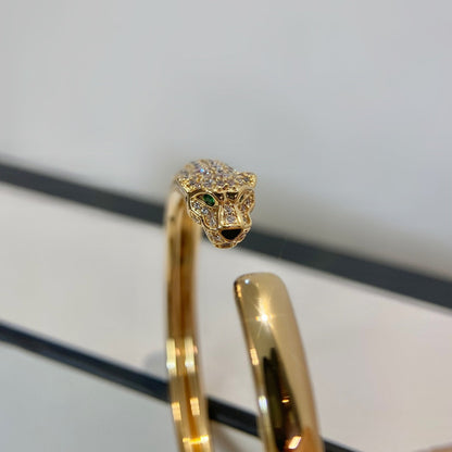 [GALE]PANTHERE GOLD DIAMOND OPEN BRACELET