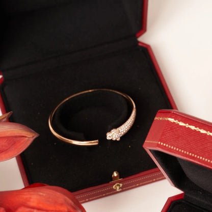 [GALE]PANTHERE ROSE GOLD DIAMOND OPEN BRACELET