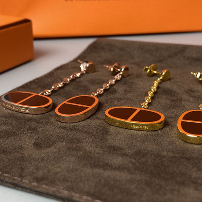 [GALE]CHAINE VERSO BLACK CERAMIC EARRINGS