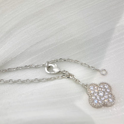 [GALE]CLOVER 5 MOTIFS SILVER DIAMONDS NECKLACE