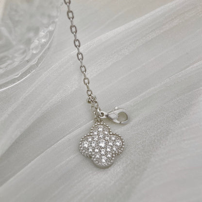 [GALE]CLOVER 5 MOTIFS SILVER DIAMONDS NECKLACE