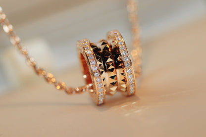 [GALE]ZERO 1 ROCK PEDANT PINK GOLD NECKLACE