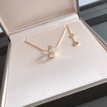 [GALE]SERPENTI PEDANT DIAMOND PINK GOLD NECKLACE