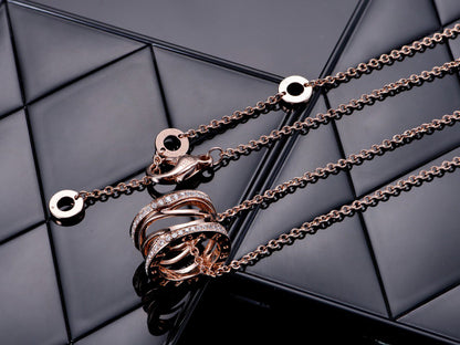 [GALE]ZERO 1 PINK GOLD DIAMOND OPEN NECKLACE