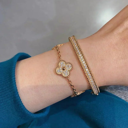 [GALE]CLOVER 5 MOTIFS  FULL DIAMOND BRACELET