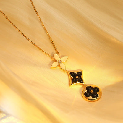 [GALE]STAR AND SUN ONYX PINK GOLD NECKLACE