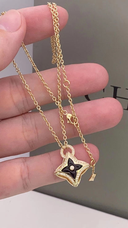 [GALE]STAR PEDANT PINK GOLD DIAMOND NECKLACE