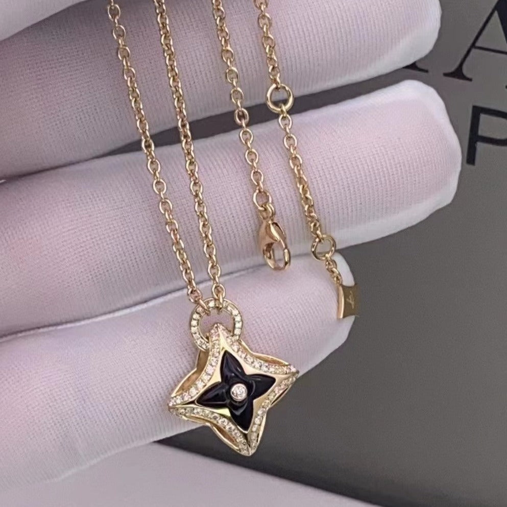 [GALE]STAR PEDANT PINK GOLD DIAMOND NECKLACE