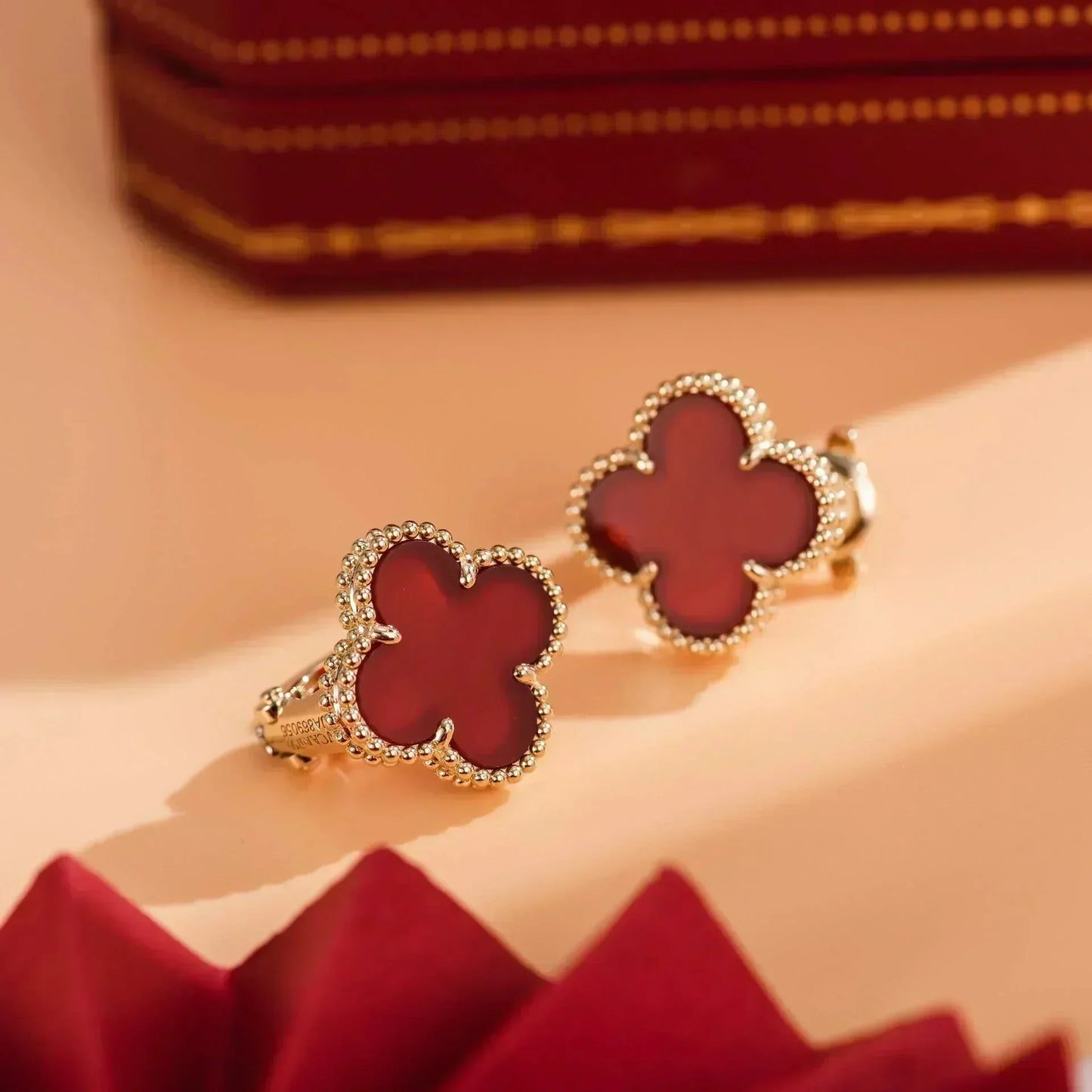 [GALE]CLOVER MEDIUM 1 MOTIFS CARNELIAN  EARRINGS