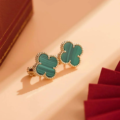 [GALE]CLOVER MEDIUM 1 MOTIFS MALACHITE  EARRINGS