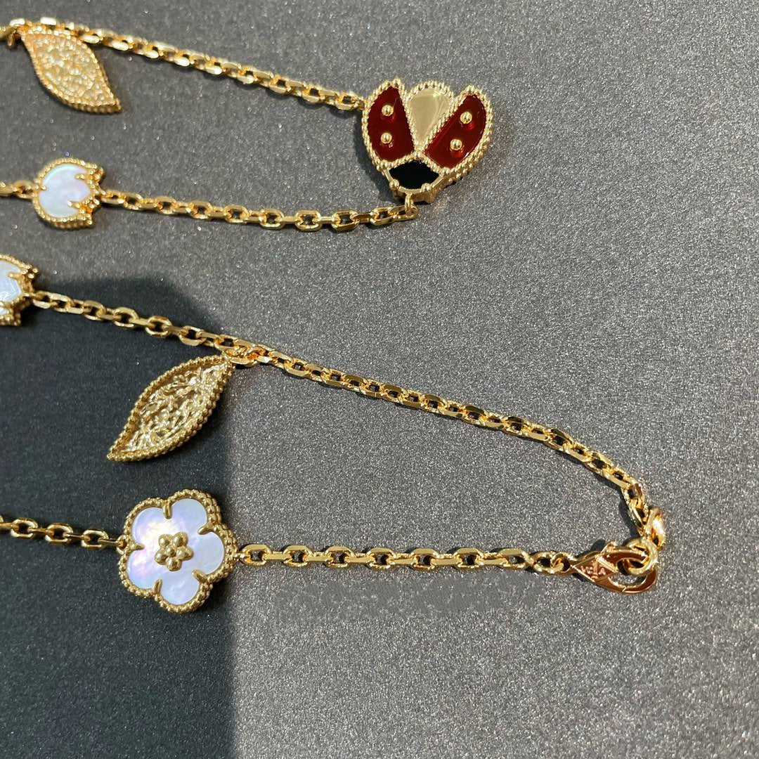 [GALE]LUCKY SPRING 15 MOTIFS GOLD NECKLACE