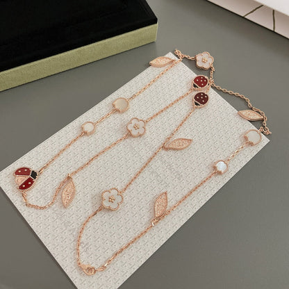 [GALE]LUCKY SPRING 15 MOTIFS ROSE GOLD NECKLACE