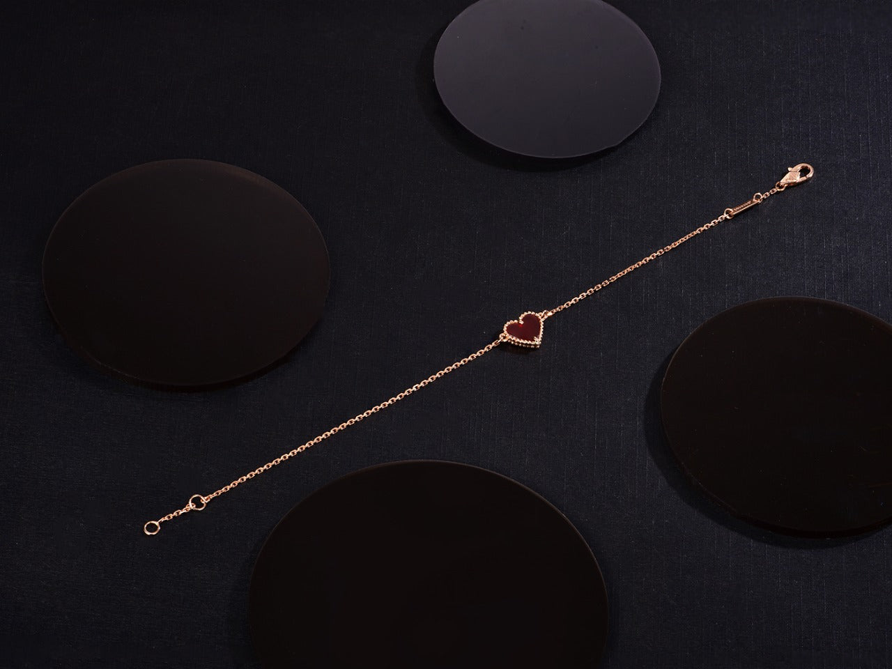 [GALE]HEART CARNELIAN PINK GOLD BRACELET