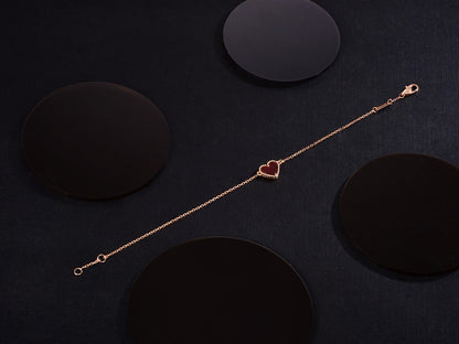 [GALE]HEART CARNELIAN PINK GOLD BRACELET