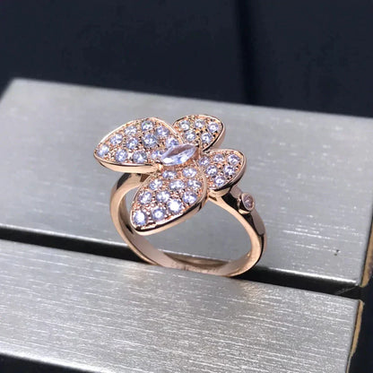 [GALE]BUTTERFLY PINK GOLD DIAMOND RING