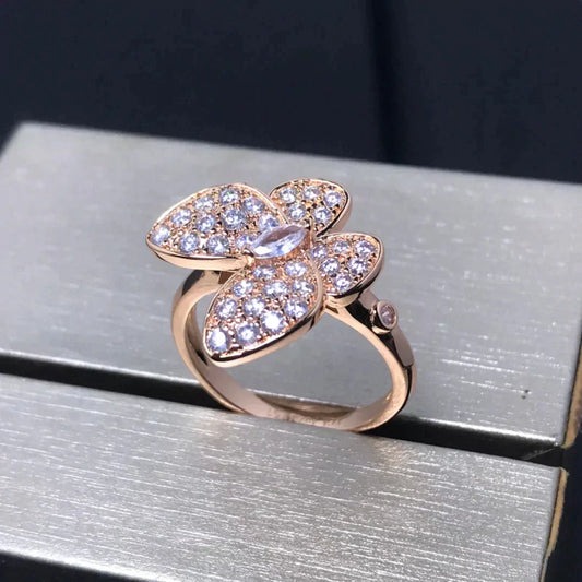 [GALE]BUTTERFLY PINK GOLD DIAMOND RING